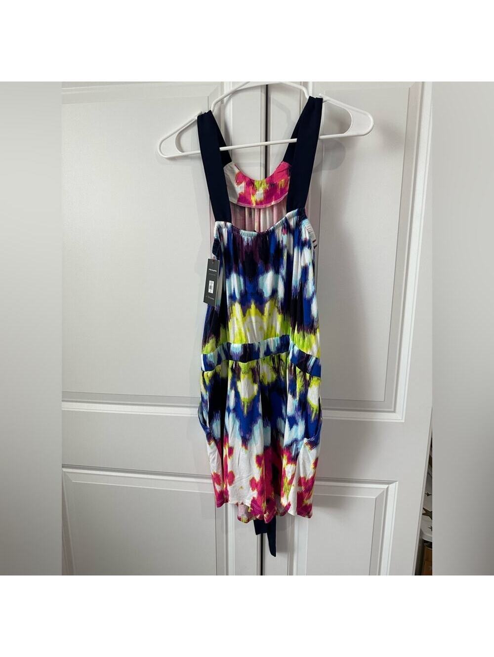 NWT MILLY for DesigNation Watercolor Sleeveless Mini Romper, Size XS - Picture 6 of 7